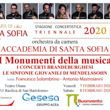 Bach e Mendelssohn per il secondo appuntamento dell’Orchestra da Camera ”Accademia di Santa Sofia”