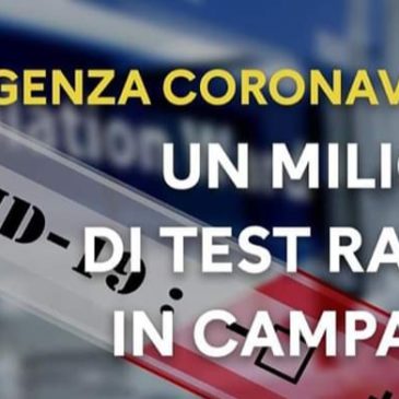 Regione Campania: in arrivo nuovi test rapidi Covid-19