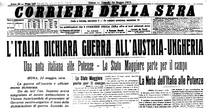 Accadde oggi: 24 maggio 1915, l’Italia entra nella Grande Guerra