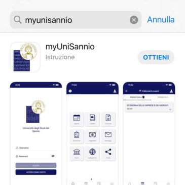 “myUniSannio”, l’app ufficiale dell’Università degli Studi del Sannio