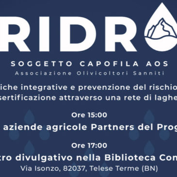 Progetto RIDRO, a Castelvenere e Telese Terme due incontri divulgativi