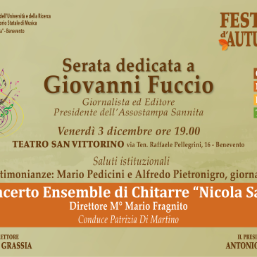Il Conservatorio Nicola Sala dedica una serata al giornalista Giovanni Fuccio