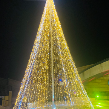 Acceso a Paupisi l’albero di Natale alto undici metri